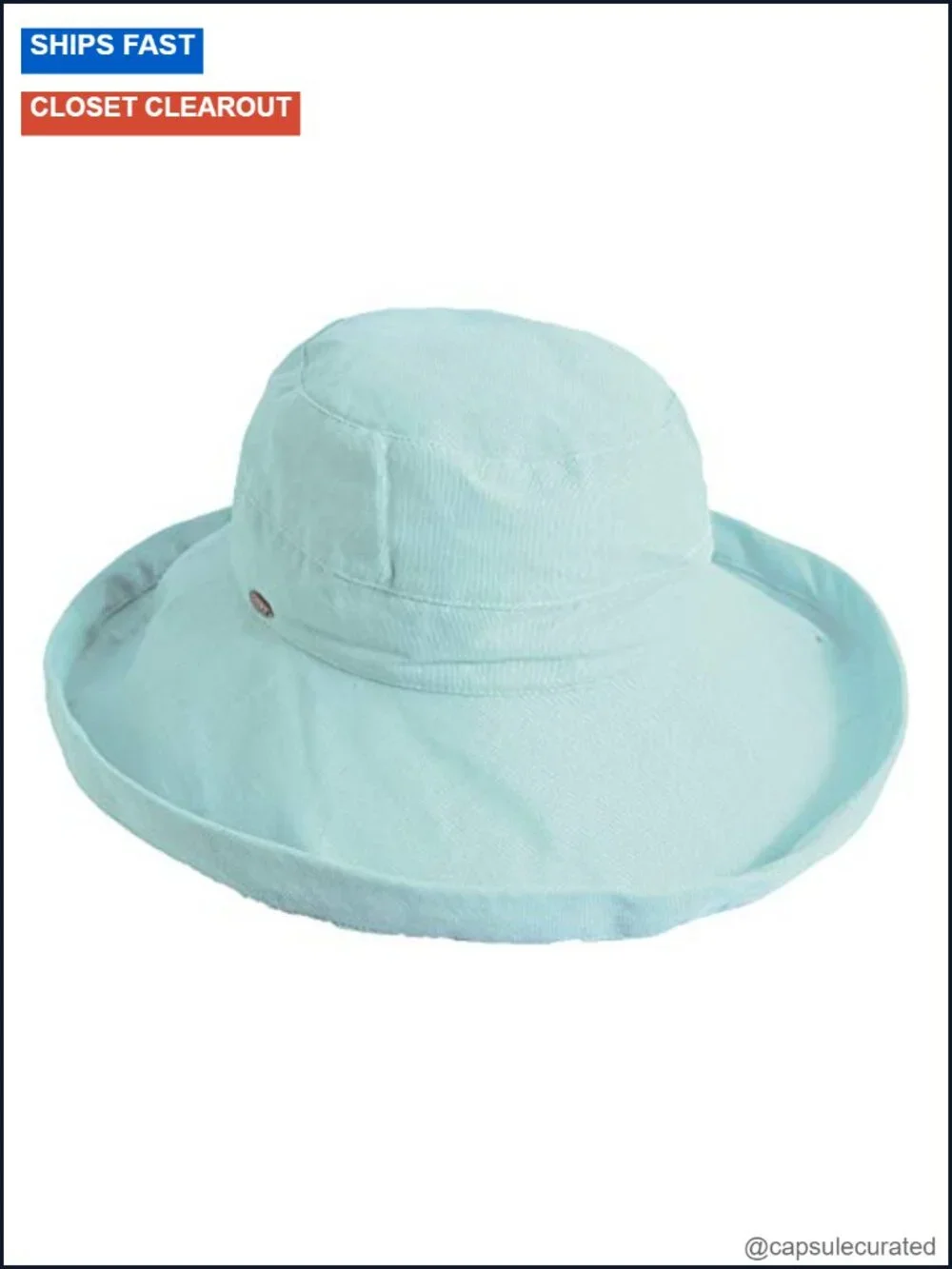 Women's Medium Brim Cotton Sun Hat UPF 50+ Fold-Over Brim Adjustable
